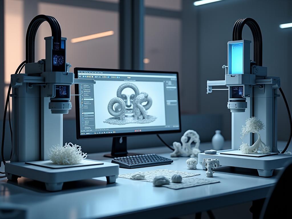 Advanced 3D printing at digital sculpting workspace